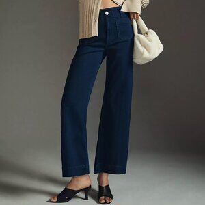 NWT The Colette Cropped High-Rise Wide-Leg Jeans by Maeve